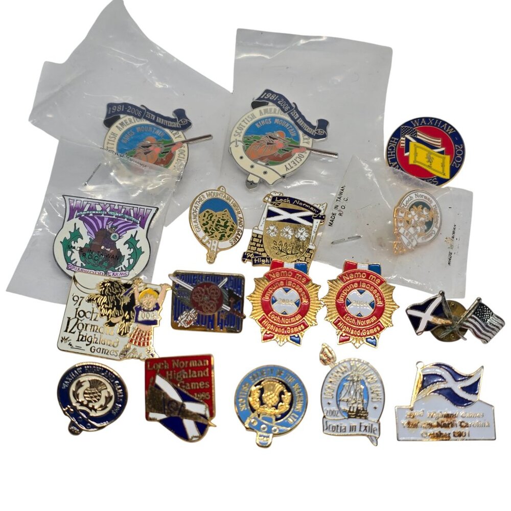 Scottish Highland Games Enamel Pin Lot Loch Norman Waxhaw Kings Mountain 17 - Picture 1 of 16